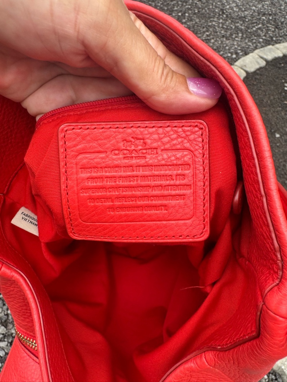 Coach Edie 31 Pebbled Leather Shoulder Bag Red Hobo Gold Hardware - Picture 13 of 16